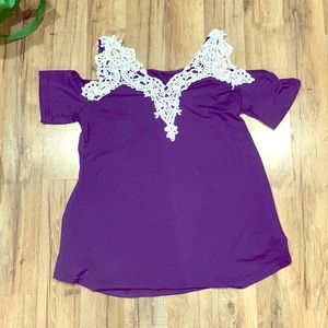 Off the shoulder lace shirt